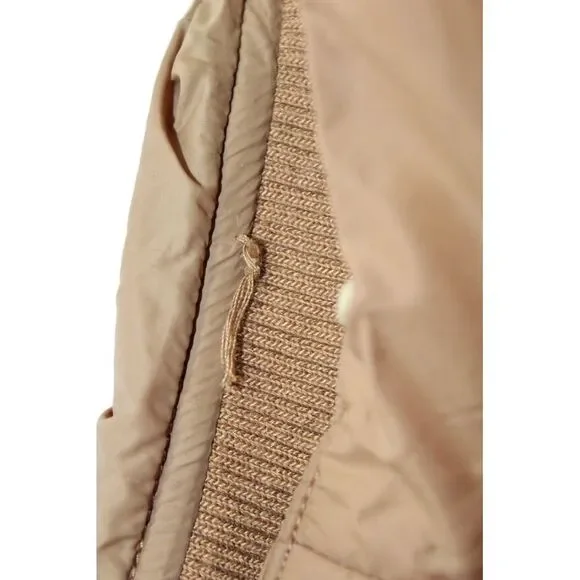 Generation Love Women Beige Puffer Bomber Nylon Button Jacket Size XS - Picture 4 of 7